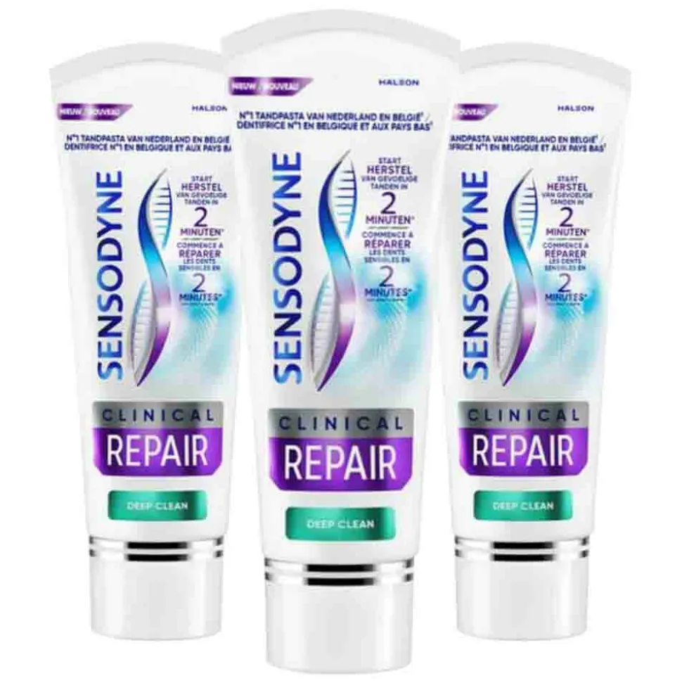 3x Sensodyne Tandpasta Clinical Repair Deep Clean 75 ml