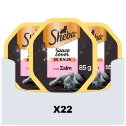 22x Sheba Kattenvoer Natvoer Sauce Lovers Zalm 85 gr