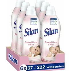6x Silan Wasverzachter Sensitive 37 Wasbeurten 851 ml