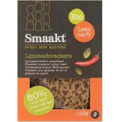 3x Smaakt Lijnzaad Crackers Less Carb 125 gr