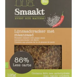 3x Smaakt Lijnzaad Crackers Less Carb 125 gr