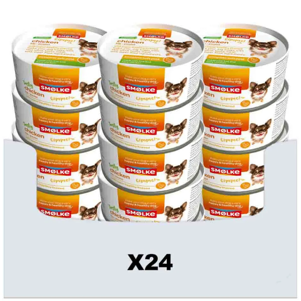 24x Smolke Hondenvoer Soft Paté Kip 125 gr