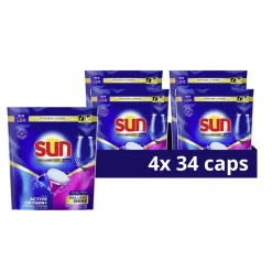 4x Sun Brilliant Shine All-in 1 Vaatwascapsules 34 stuks