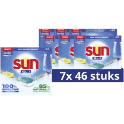 7x Sun Vaatwastabletten All-in-1 Citroen 46 stuks