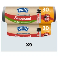 9x Swirl Pedaalemmerzakken XL met Fixeerband 30 liter 10 stuks