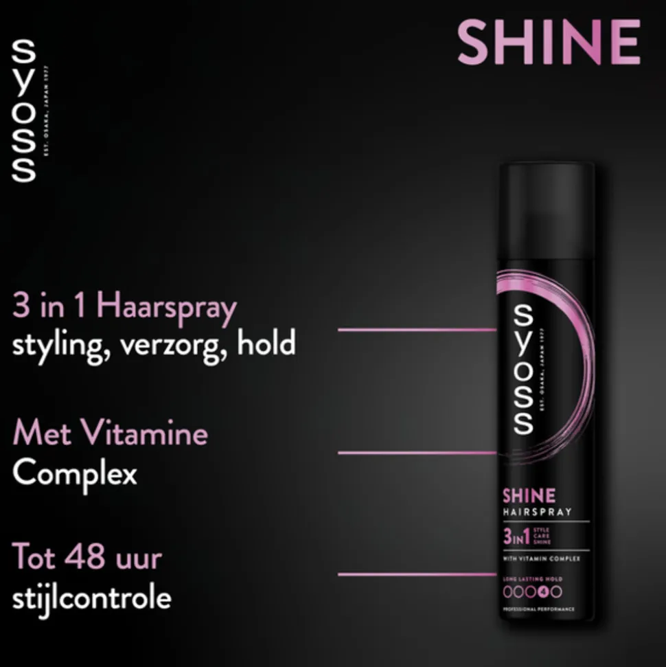 6x Syoss Shine Hold Haarspray 300 ml