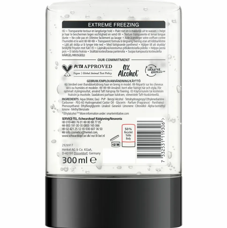 6x Taft Men Power Gel Extreme Freezing Hold 5 300 ml