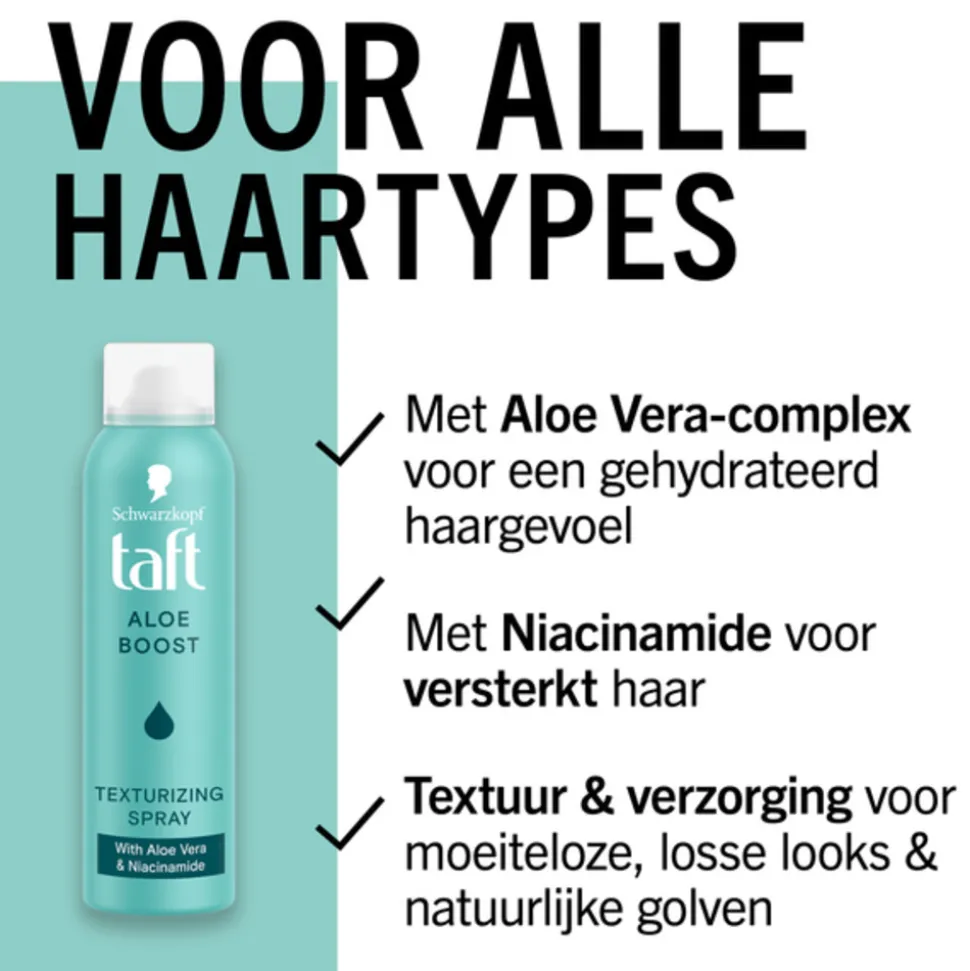 6x Taft Texturizing Spray Aloe Boost 150 ml