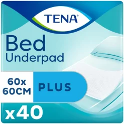 2x TENA Bed Onderlegger Plus 60 x 60 cm 40 stuks