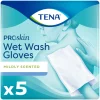 3x TENA Proskin Wet Wash Gloves Mild Geparfumeerd 5 stuks