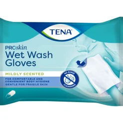 3x TENA Proskin Wet Wash Gloves Mild Geparfumeerd 5 stuks