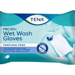 3x TENA Proskin Wet Wash Gloves Zonder Parfum 8 stuks