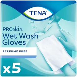 3x TENA Proskin Wet Wash Gloves Zonder Parfum 5 stuks