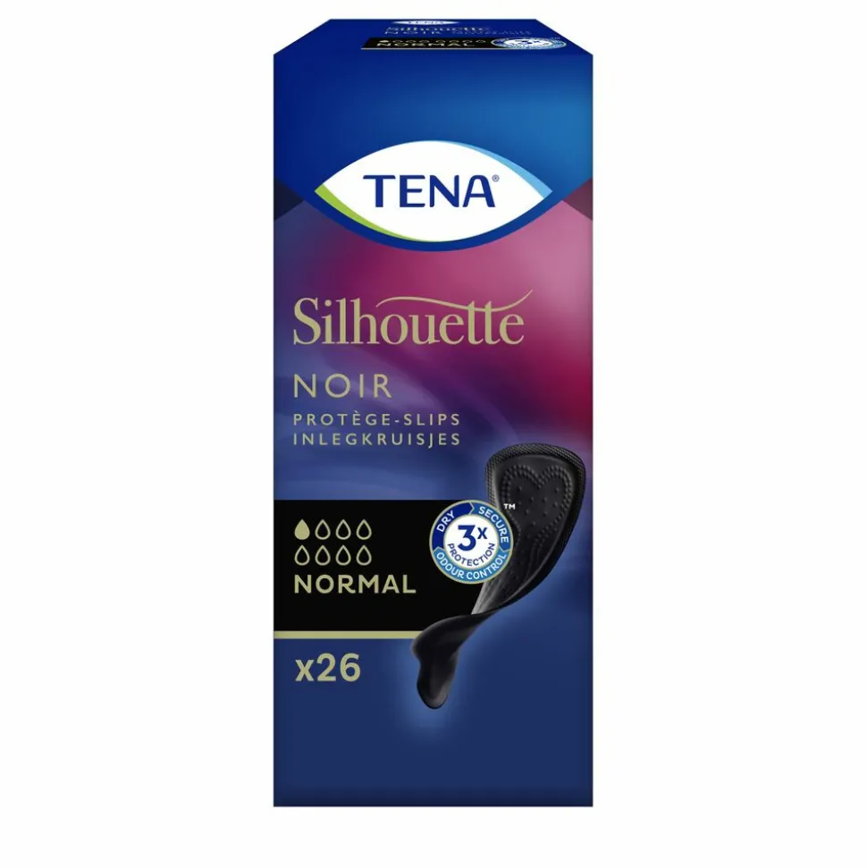 3x TENA Silhouette Pads Black Normal 26 stuks