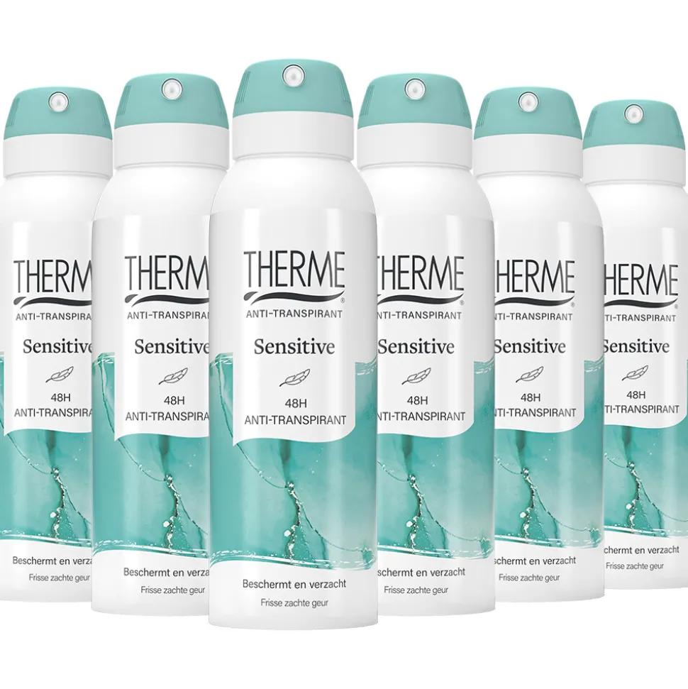 6x Therme Anti-Transpirant Sensitive Spray 125 ml