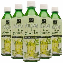 5x Tropical Aloe Vera Drink Green Tea Natural 500 ml