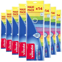 8x Vileda Microvezeldoek Colors 14 stuks