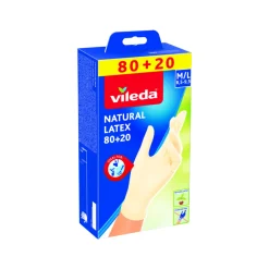 12x Vileda Natural Latex Handschoenen 100 Stuks