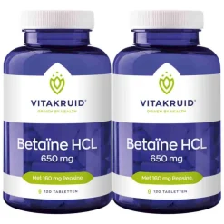 2x Vitakruid Betaine Hcl 650 mg 120 tabletten