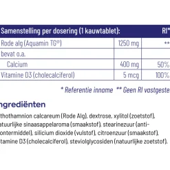 2x Vitakruid Calcium 400 & D3 uit Rode Alg 100 kauwtabletten