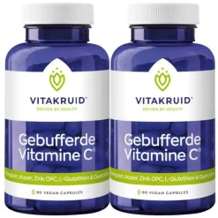 2x Vitakruid Gebufferde Vitamine C 90 vegacapsules