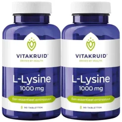 2x Vitakruid L-Lysine 1000 mg 90 tabletten