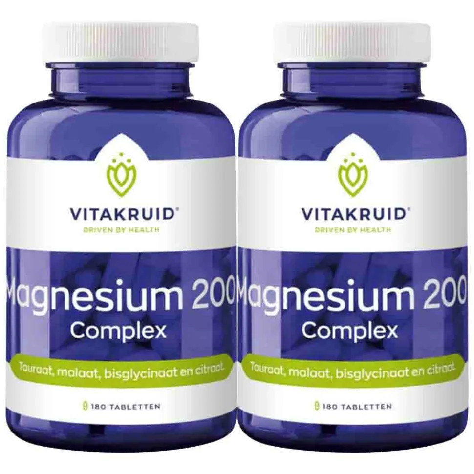 2x Vitakruid Magnesium 200 Complex 180 tabletten