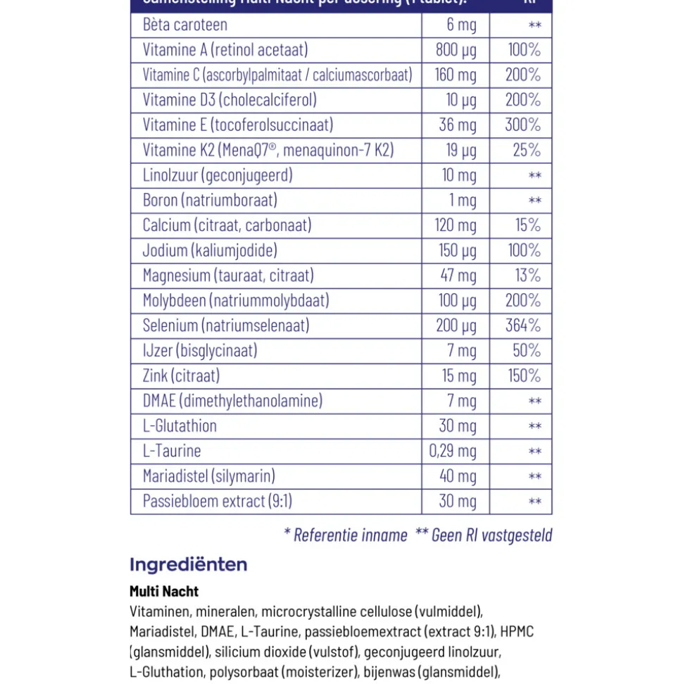 2x Vitakruid Multi Nacht 90 tabletten