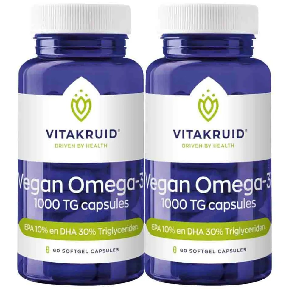 2x Vitakruid Omega 3 1000 TG Vegan 60 softgels
