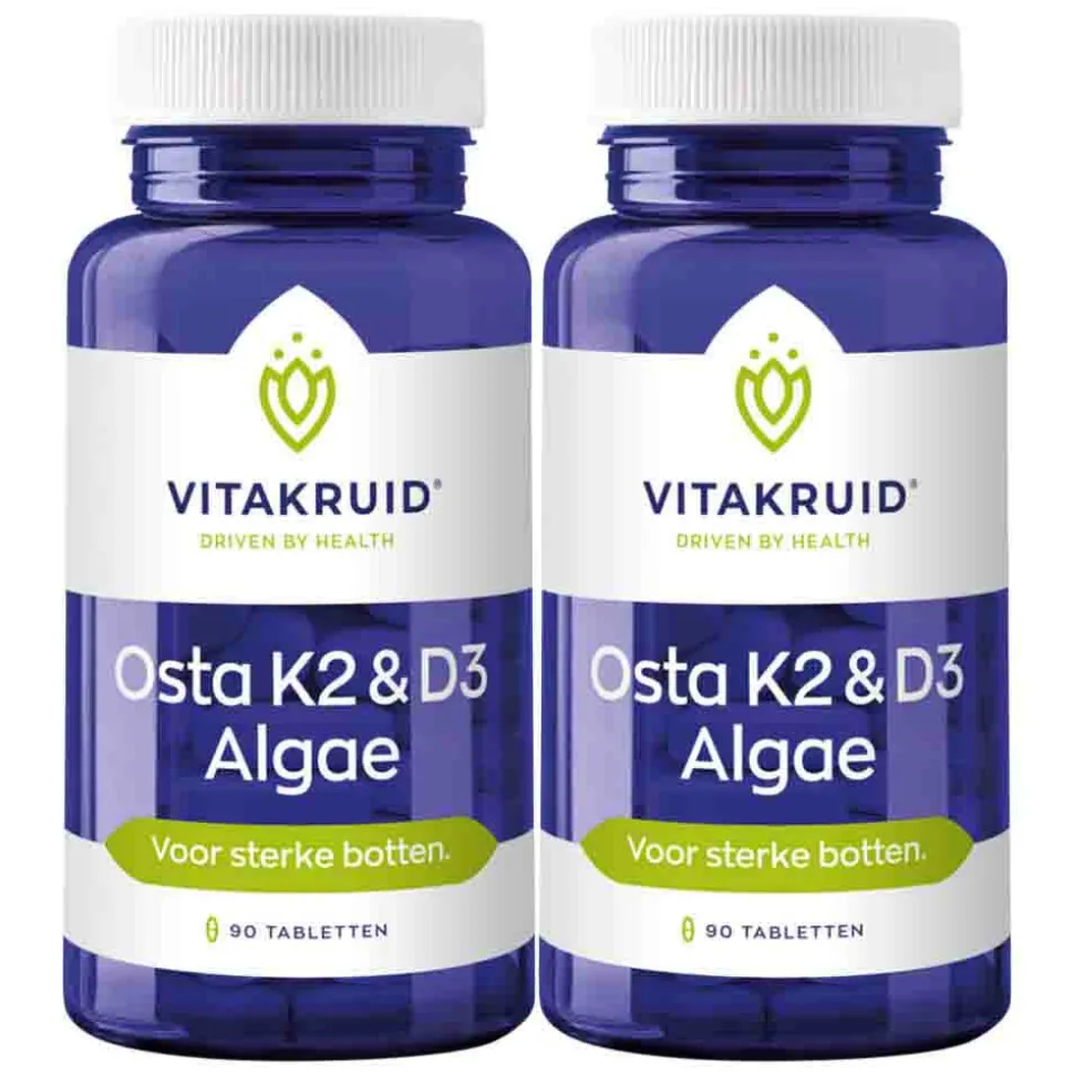 2x Vitakruid Osta K2 & D3 Algae 90 tabletten