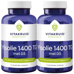 2x Vitakruid Visolie 1400 TG Met D3 60 capsules