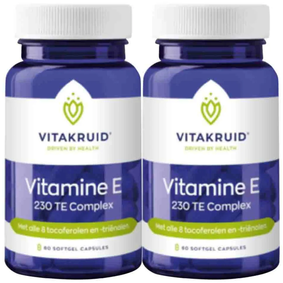 2x Vitakruid Vitamine E 230 TE Complex 60 capsules