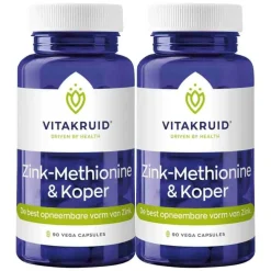 2x Vitakruid Zink Methionine Koper 90 capsules