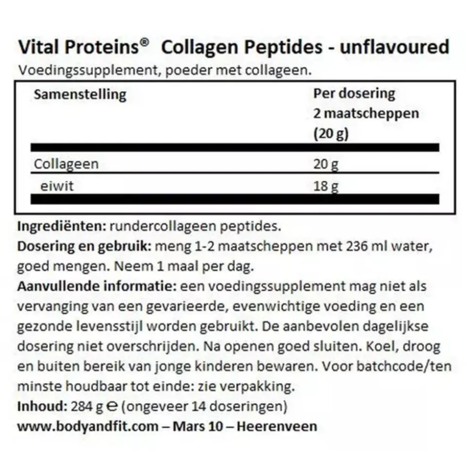 6x Vital Proteins Collageen Peptiden 567 gr