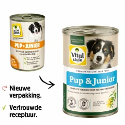 6x Vitalstyle Hondenvoer Blik Puppy - Junior 400 gr