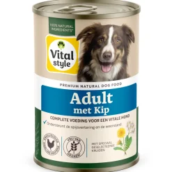 6x Vitalstyle Hondenvoer Blik Kip 400 gr