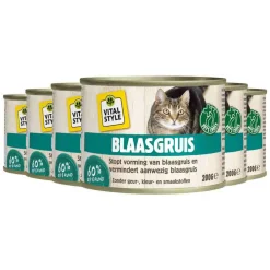 6x Vitalstyle Kattenvoer Blik Blaasgruis 200 gr