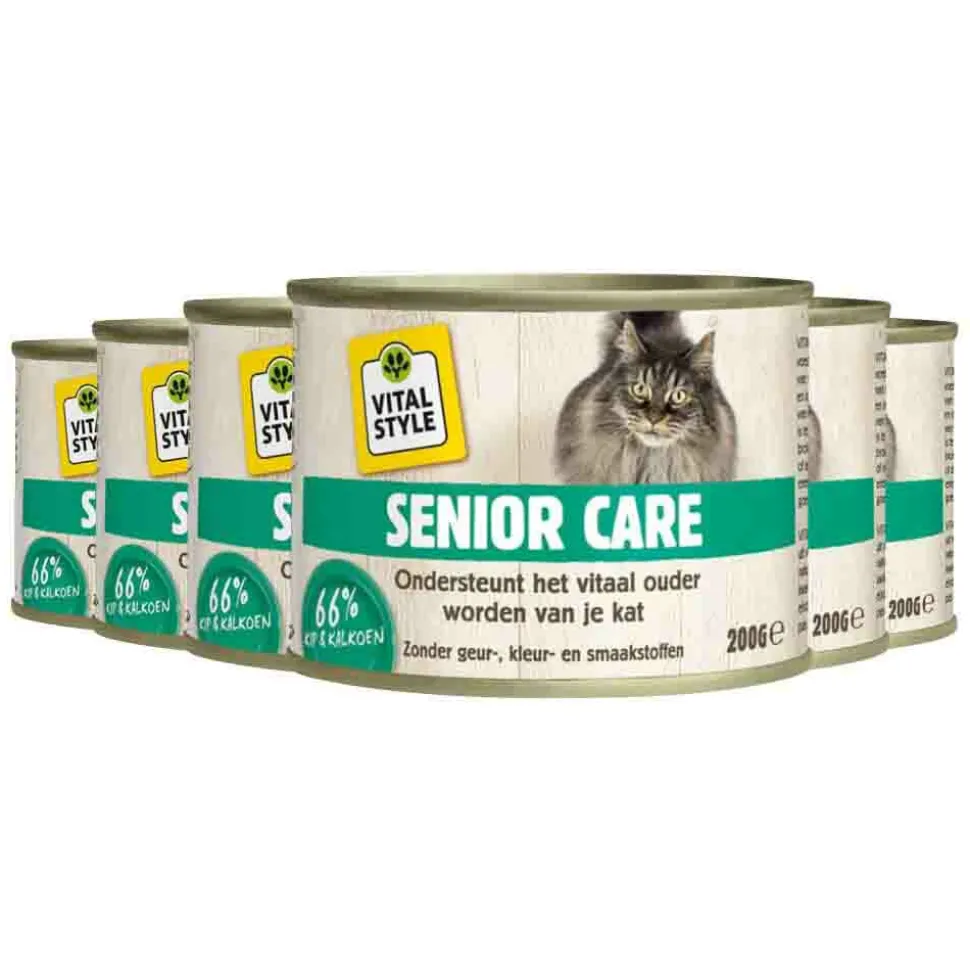 6x Vitalstyle Kattenvoer Blik Senior 200 gr