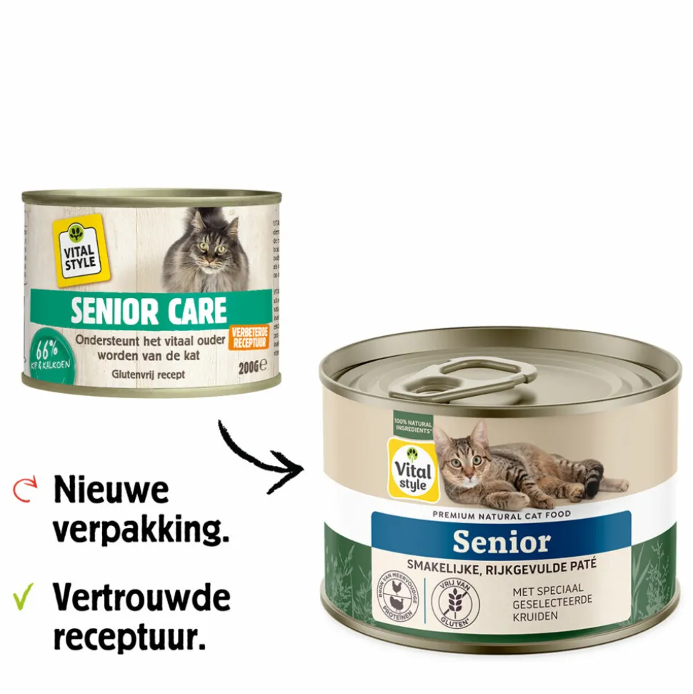 6x Vitalstyle Kattenvoer Blik Senior 200 gr