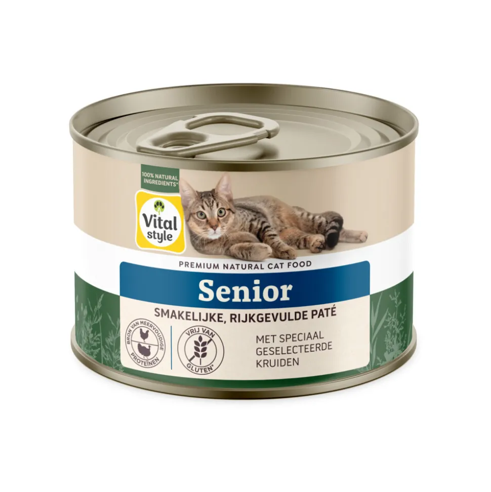 6x Vitalstyle Kattenvoer Blik Senior 200 gr