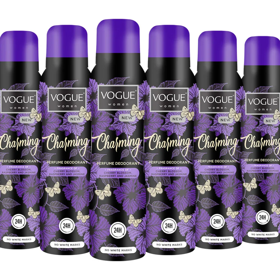 6x Vogue Charming Parfum Deodorant 150 ml