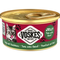 24x Voskes Kattenvoer Nat Gelei Tonijn & Rundvlees 85 gr