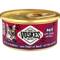 24x Voskes Kattenvoer Nat Paté Kip & Rundvlees 85 gr