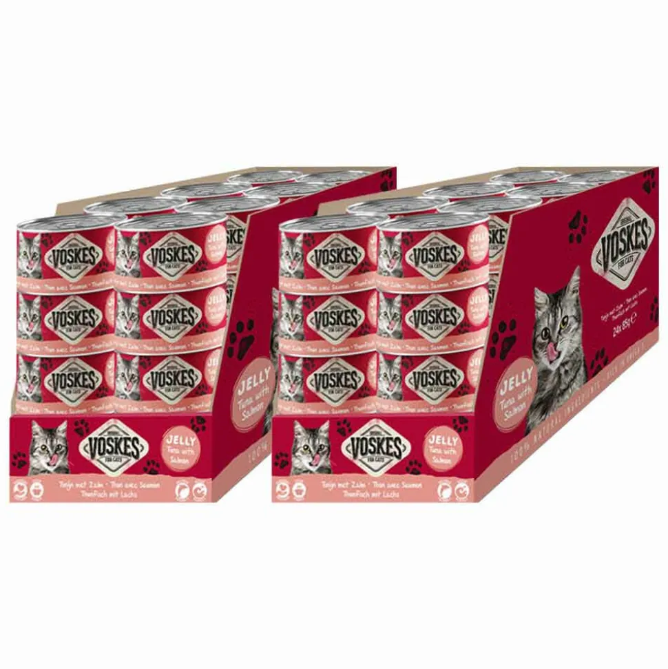 48x Voskes Kattenvoer Nat Tonijn met Zalm 85 gr