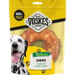 3x Voskes Kauwring Runderhuid met Kip 12,5 cm