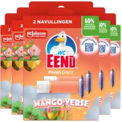 5x WC Eend Fresh Discs Duo Navulling Mango Verse 72 ml
