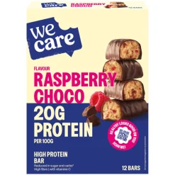 3x WeCare High protein Bars Choco Raspberry 372 gr