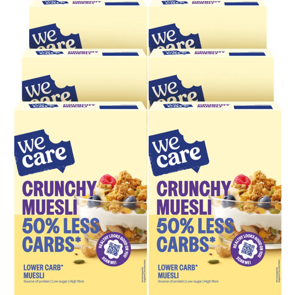 6x WeCare Lower Carb Crunchy Muesli 325 gr