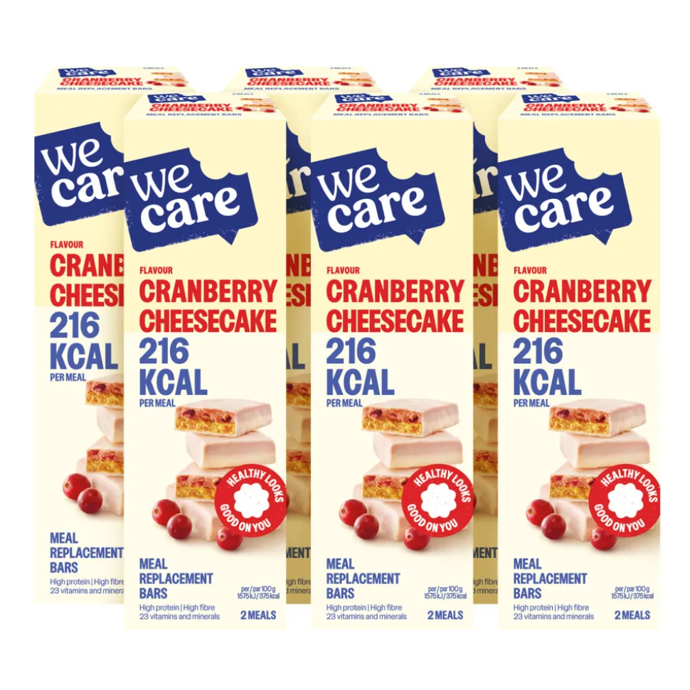 6x WeCare Meal Replacement Bars Cranberry Cheesecake 116 gr