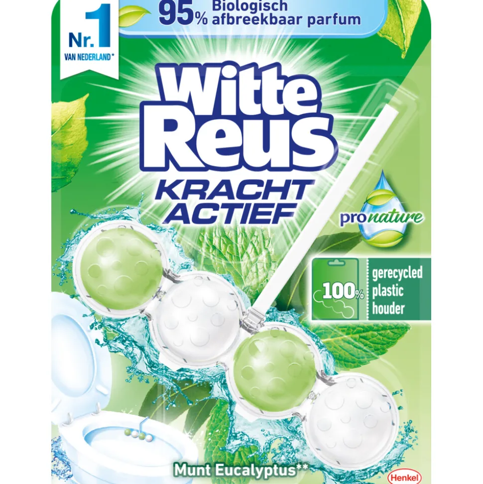 10x Witte Reus Toiletblok Kracht Actief Pro Nature Munt Eucalyptus
